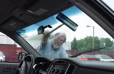 clean windshield